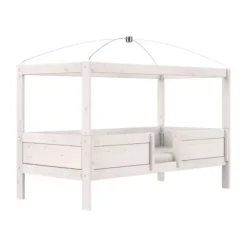 LIFETIME Kidsroom Hemelbed 4-In-1 - Premium Rolbodem - White Wash