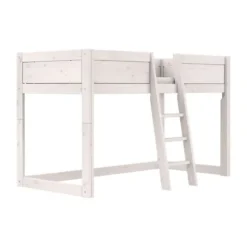LIFETIME Kidsroom Hemelbed 4-In-1 - Premium Rolbodem - White Wash