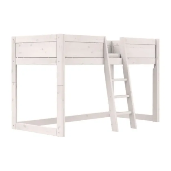 LIFETIME Kidsroom Hemelbed 4-In-1 - Premium Rolbodem - White Wash