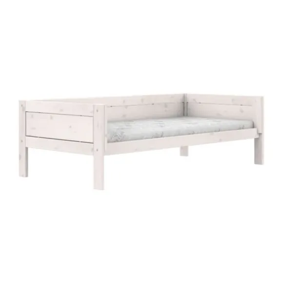 LIFETIME Kidsroom Hemelbed 4-In-1 - Premium Rolbodem - White Wash