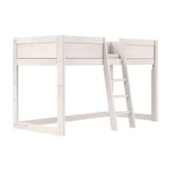 LIFETIME Kidsroom Huisbed 4‑In‑1 – Premium Rolbodem - White Wash