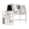 LIFETIME Kidsrooms Halfhoogslaper met Trapkast - My Hangout - Whitewash - 90x200 cm