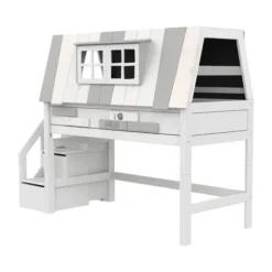 LIFETIME Kidsrooms Halfhoogslaper - My Hangout - Luxe Lattenbodem - Wit Gelakt