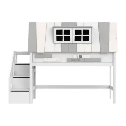 LIFETIME Kidsrooms Halfhoogslaper - My Hangout - Luxe Lattenbodem - Wit Gelakt