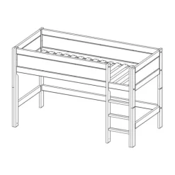 LIFETIME Kidsrooms Halfhoogslaper Luxe Rechte Trap Whitewash