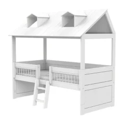 LIFETIME Kidsrooms Kajuitbed - Beachhouse - Met Trap & Luxe Lattenbodem - Wit