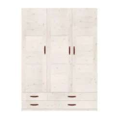 LIFETIME Kidsrooms Kledingkast 3-Deurs - 4 Laden - White Wash