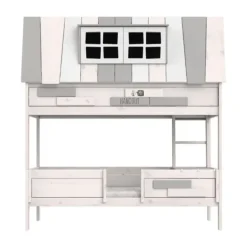 LIFETIME Kidsrooms My Hangout Huisbed - Premium Rolbodem - White Wash