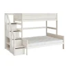 LIFETIME Kidsrooms Stapelbed Family met Trapkast Whitewash 140 x 200 cm