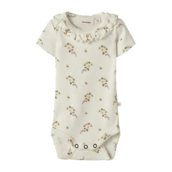 Lil’ Atelier Flower Romper - Maat 56 - Coconut Milk
