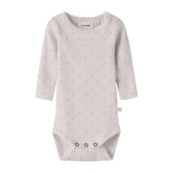Lil Atelier Heart Romper - Hushed Violet - Mt. 56