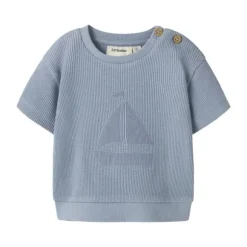 Lil' Atelier Sweatshirt - Dusty Blue Boat - Maat 56