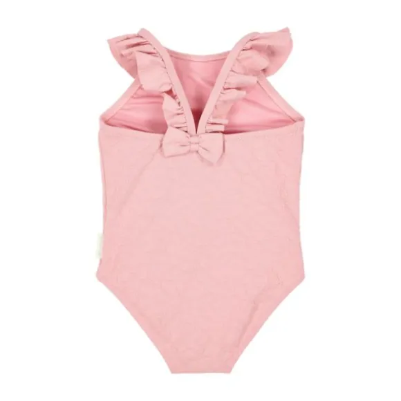 Little Dutch Badpak met Ruches - Dreamy Pink Rose - Maat 98/104