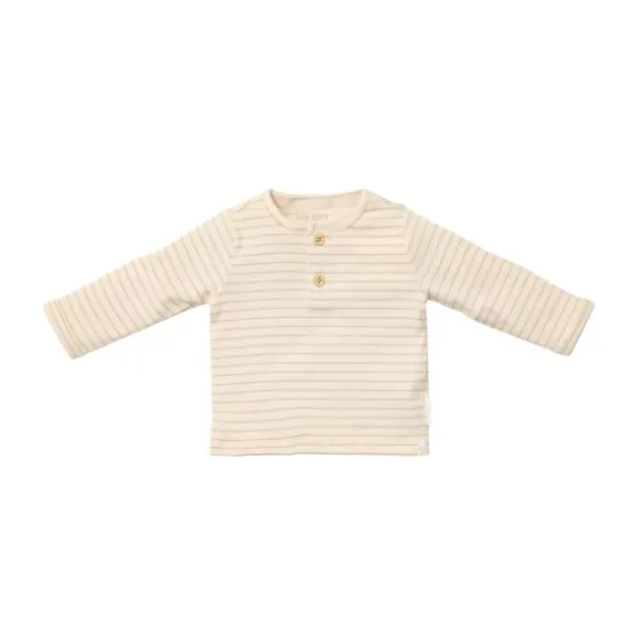Little Dutch Stripe Lange Mouw T-Shirt - Maat 44 - Soft Beige