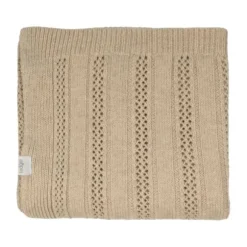 Lodger Gebreide Babydeken Pointelle Merino - 80 x 100 cm - Beige