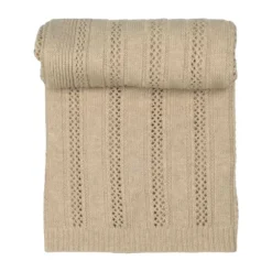 Lodger Gebreide Babydeken Pointelle Merino - 80 x 100 cm - Beige