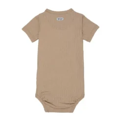Lodger Seersucker Overslagromper - Korte Mouw - Mt. 62 - Beige