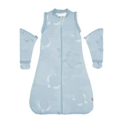 Lodger Slaapzak Hopper Met Afristbare Mouwen - Maat 86/98 - Matcha Blue Fogg