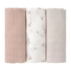 Lässig Swaddle & Burp Doeken - Miracle Of Nature Leaves - 3 Stuks - 80 x 80 cm