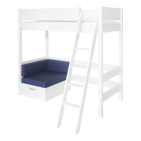 Manis-h FENRIS Combi Hoogslaper Met Lattenbodem Met Slaapbank - 90 x 160 cm - Snow White