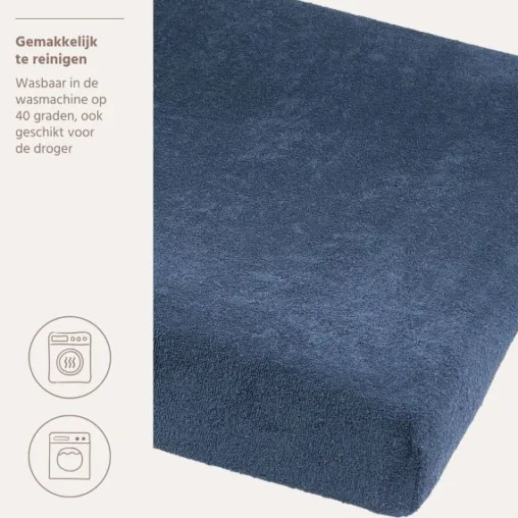 Meyco Aankleedkussenhoes - Badstof - Indigo - 50x70 cm - 2-pack