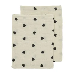 Meyco Baby Gingko Washandjes - 2-Pack - Offwhite/Soft Sand - 20x17 cm