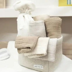Meyco Baby Hydrofiele Monddoekjes - 3 Stuks - Offwhite/Soft Sand/Taupe