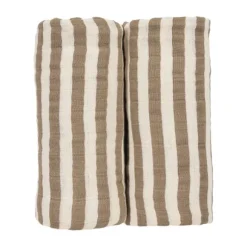 Meyco Baby Sweet Heart Hydrofiele Doeken - 2-Pack - 70x70 cm - Soft Sand/Black