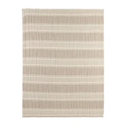Meyco Ledikantdeken - Hydrofiel Jacquard Stripe - Indigo - 100x150 cm