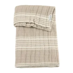 Meyco Ledikantdeken - Hydrofiel Jacquard Stripe - Indigo - 100x150 cm