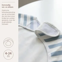 Meyco Mouwslab - Fat Stripe - Jeans Blue - 1-pack