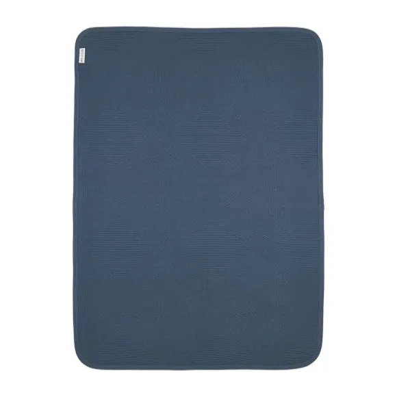 Meyco Pure Deken Gebreid - 75 x 100 cm - Jacquard - Indigo