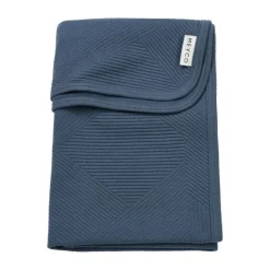 Meyco Pure Deken Gebreid - 100 x 150 cm - Jacquard - Indigo