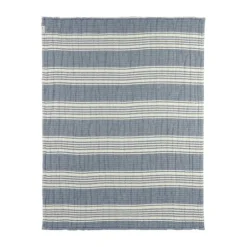 Meyco Wiegdeken - Hydrofiel Jacquard Stripe - Indigo - 75x100 cm