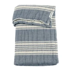 Meyco Wiegdeken - Hydrofiel Jacquard Stripe - Indigo - 75x100 cm