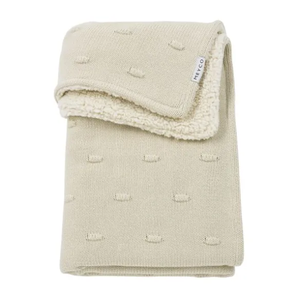 Meyco Wiegdeken Knots Teddy - 75 x 100 cm - Soft Sand