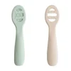 Mushie Baby Lepels 2-Pack - Cambridge Blue/Shifting Sand