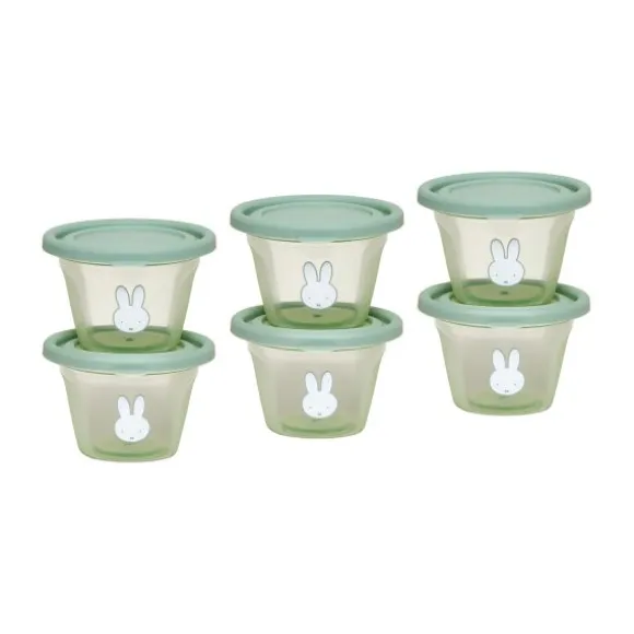 Nijntje Bewaarpotjes Set - 120 ml - 6 Stuks - Groen