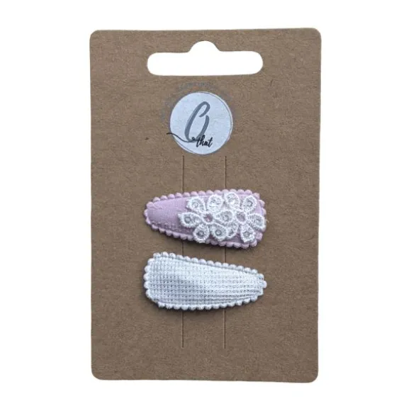 Ootje Kadootje Babyhaarclipjes - 2 Stuks - Pailletten Bloem Roze/Zilver