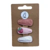 Ootje Kadootje Babyhaarclipjes - 3 Stuks - Fruit Aardbei/Oudroze/Zilver