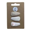 Ootje Kadootje Babyhaarclipjes Chiffon - 3 Stuks - Ivoor/Glitter/Goud