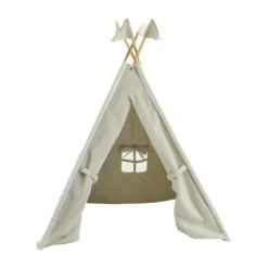 Overseas Tipi Tent Teddy met Vlaggetjes - Off White - 140 x 112 cm