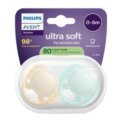 Philips Avent Ultra Soft Fopspeen - 6-18 Mnd - 2 Stuks - Plant-based