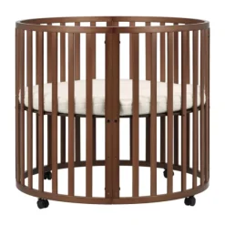 Puck Ronde Box Inclusief Matras - Walnoot