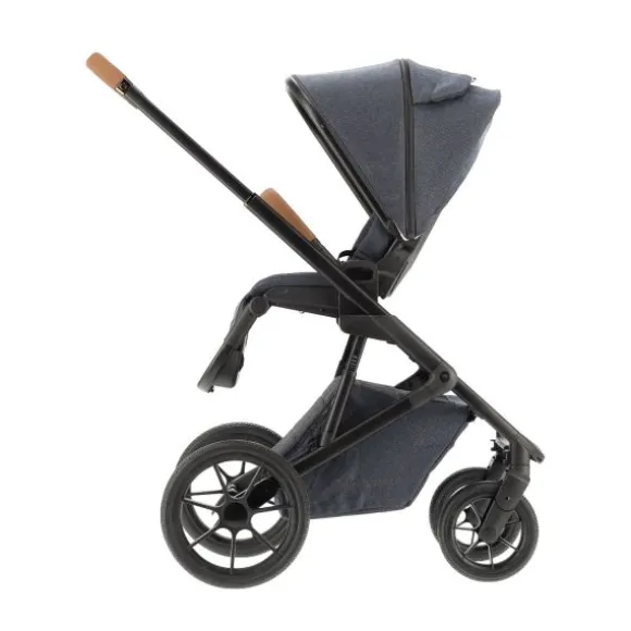 Qute Q‑Rider Plus Kinderwagen 4-in-1 ‑ Denim Blue | Kidsriver Curve Autostoel ‑ Black | Kidsriver Isofix Base