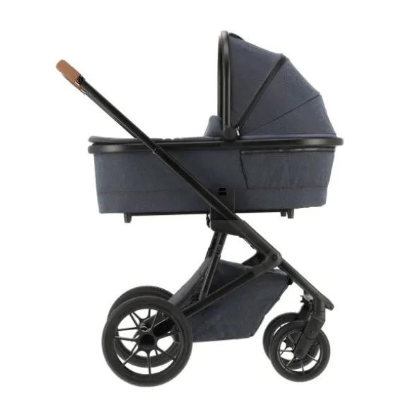Qute Q‑Rider Plus Kinderwagen 4-in-1 ‑ Denim Blue | Kidsriver Curve Autostoel ‑ Black | Kidsriver Isofix Base