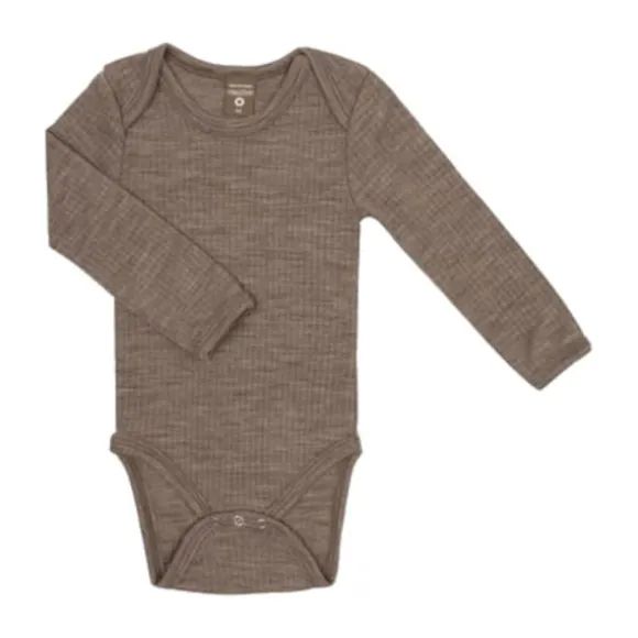 Smallstuff Drop Needle Romper Lange Mouw Nature Mt. 68
