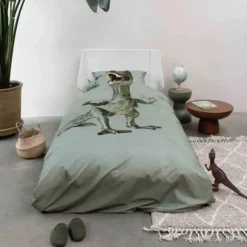 Snurk Dekbedovertrek - Dino Jurassic - 140x200/220 cm - Groen