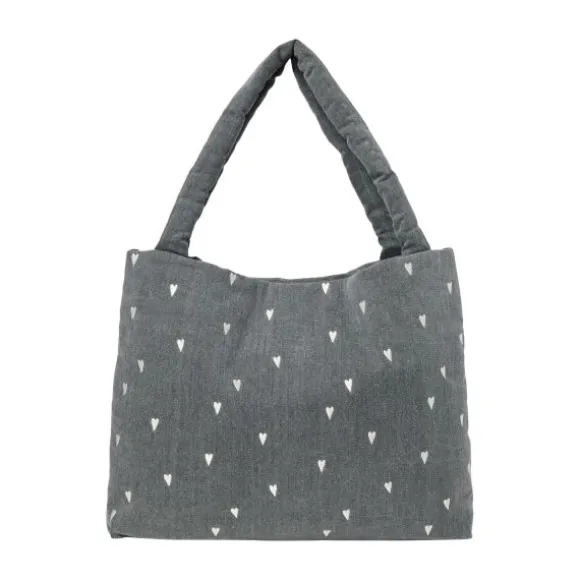 Studio Noos Mom Bag - Denim Grey Hearts