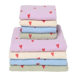 Studio Noos Swaddle - Light blue Hearts - 120x120 cm